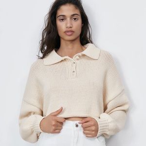 Zara Cropped Knit Sweater